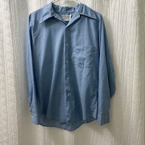 Eagle Embroidered Button Up Shirt - Light Blue‎ - Size Unknown